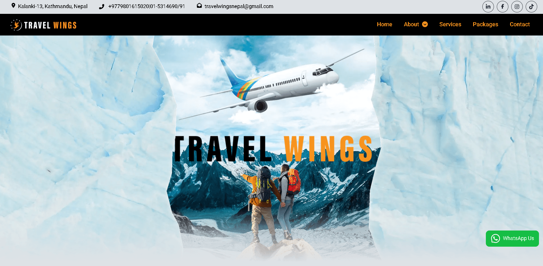 TravelWings website